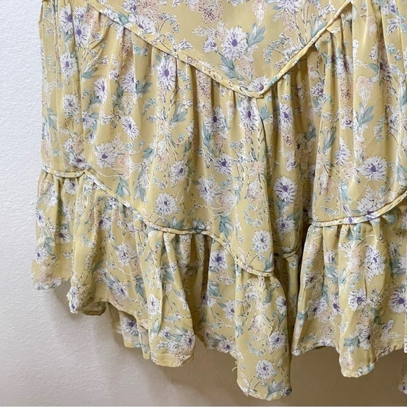 NWT Storia Clarity Tiered Ruffle Floral Maxi Dress Washed Yellow Large - Picture 13 of 16